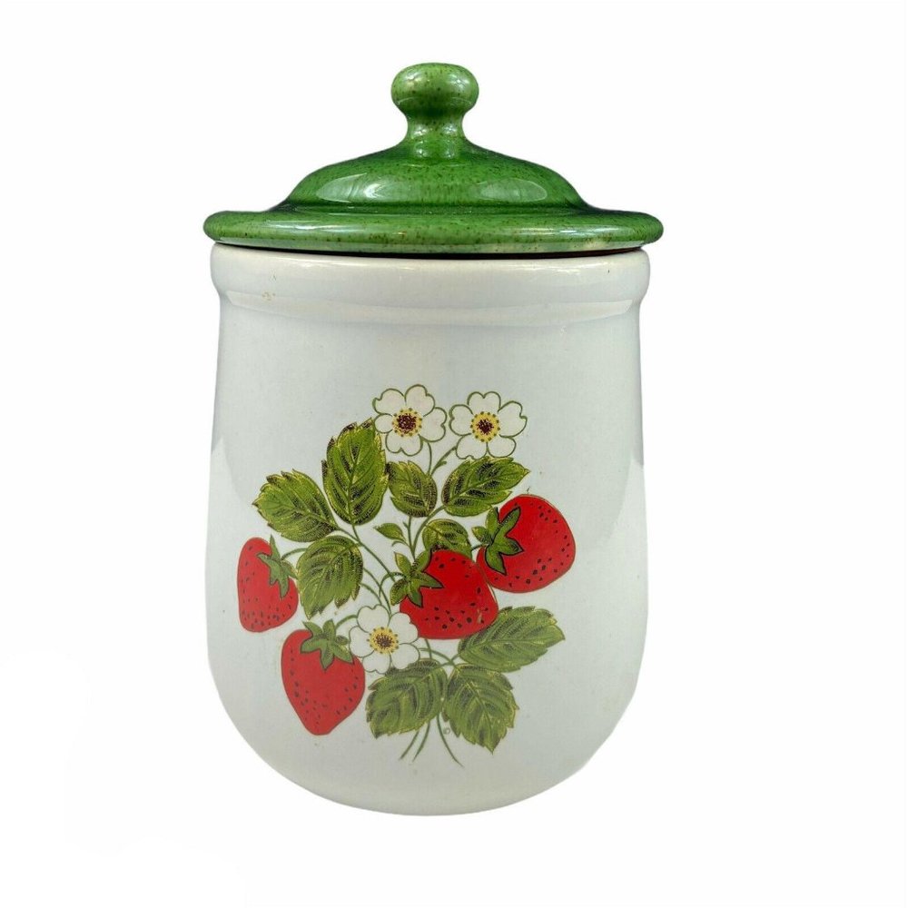 McCoy Pottery Strawberry Country 135 Canister 6"